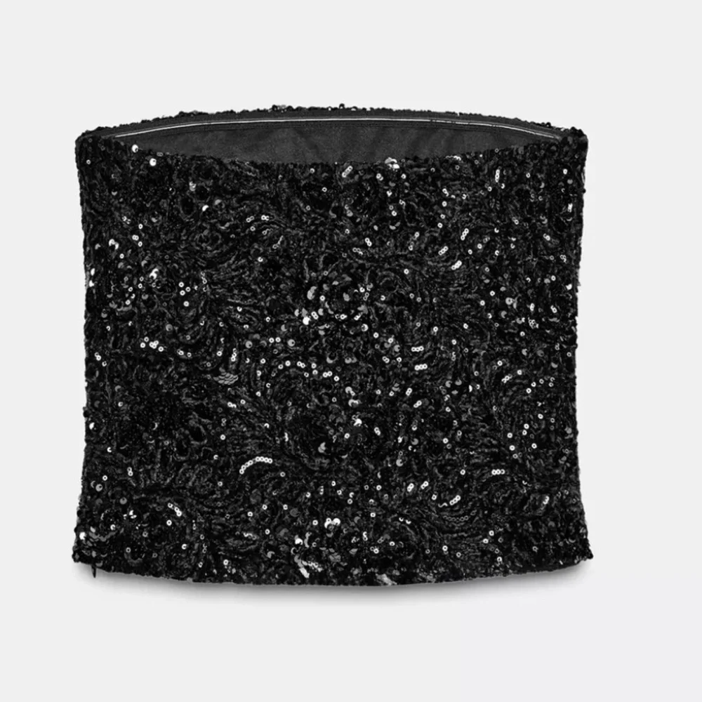 ZARA SEQUIN VELVET TOP - Sz M - Picture 6 of 9